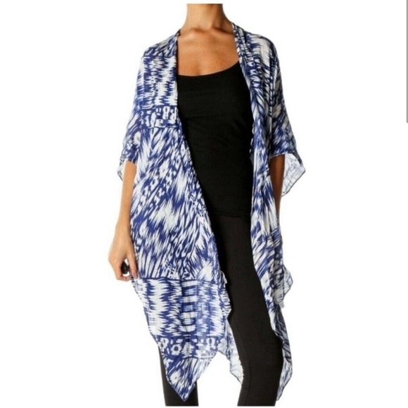 Michael Stars Ikat Print Kimono Multitude Scarf Wrap Skirt Beach Swim Cover O/S - Picture 1 of 6